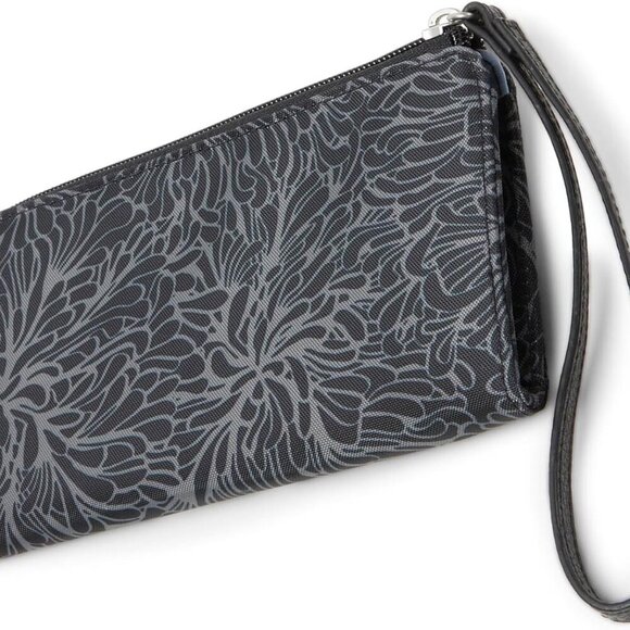Women's RFID Zip Around Wallet Nylon Polyester Midnight Blossom Print - Picture 10 of 10
